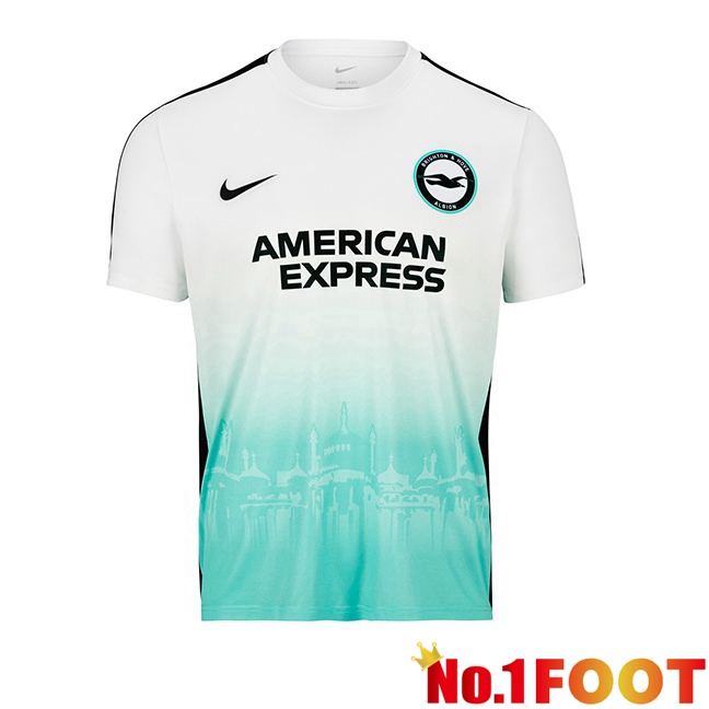 FC Brighton Soccer Jersey EUFA White Green 2023/2024