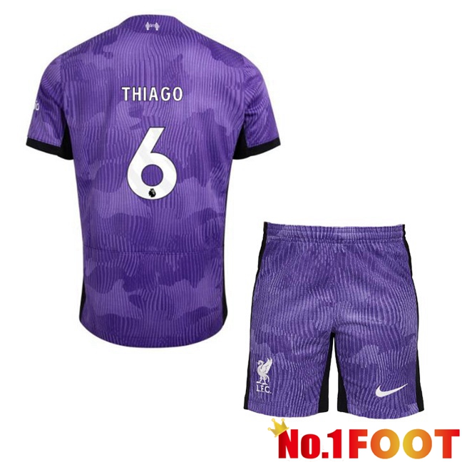 FC Liverpool (THIAGO 6) Kids Soccer Jersey Third Purple 2023/2024