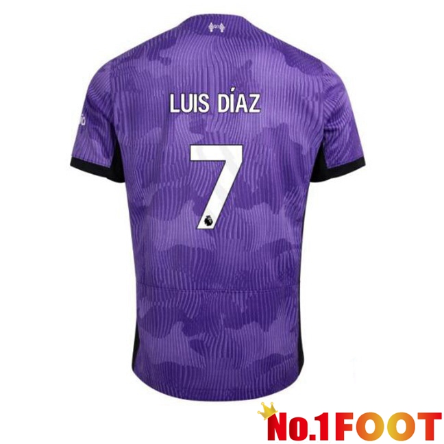 FC Liverpool (LUIS DÍAZ 7) Soccer Jersey Third Purple 2023/2024