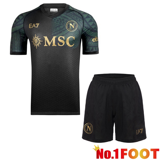 SSC Napoli Kids Soccer Jersey Third Black 2023/2024