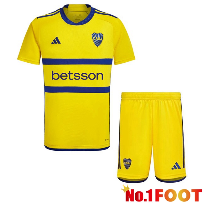 Boca Juniors Kids Soccer Jersey Away Yellow 2023/2024