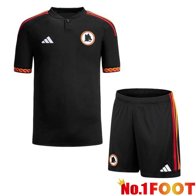 AS Roma Kids Soccer Jersey Third Black 2023/2024