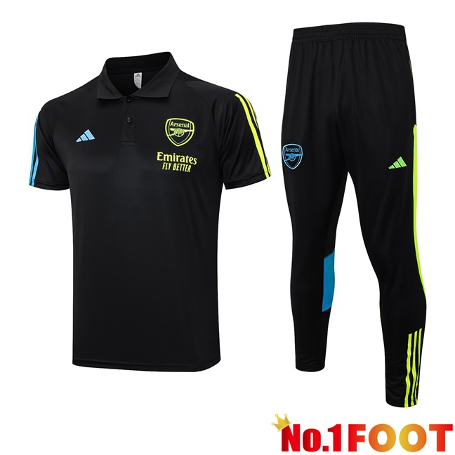 Arsenal Soccer Polo + Pants Black 2023/2024