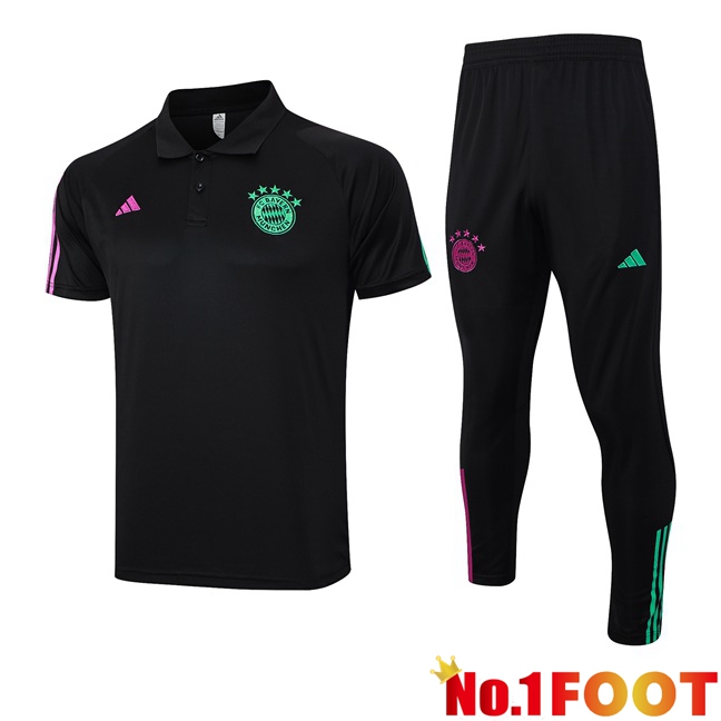 Bayern Munich Soccer Polo + Pants Black 2023/2024