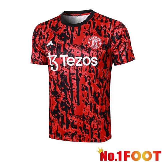 Manchester United Training T Shirt Red Black 2023/2024