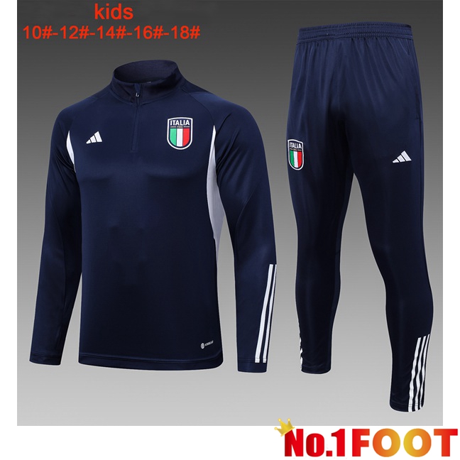 Italy Kids Training Tracksuit Suit Royal Blue 2023/2024