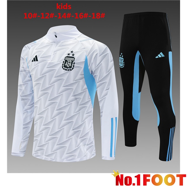 Argentina Kids Training Tracksuit Suit White 2023/2024