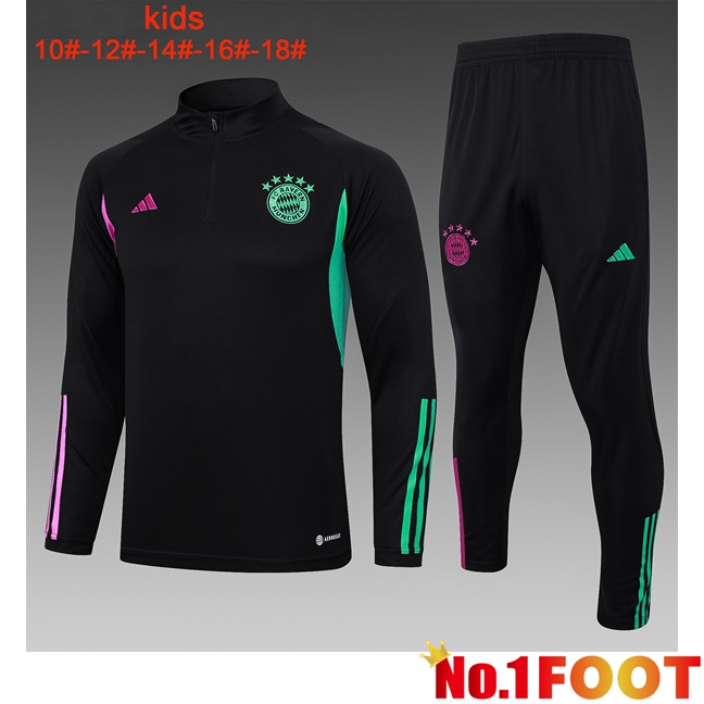 Bayern Munich Kids Training Tracksuit Suit Black 2023/2024