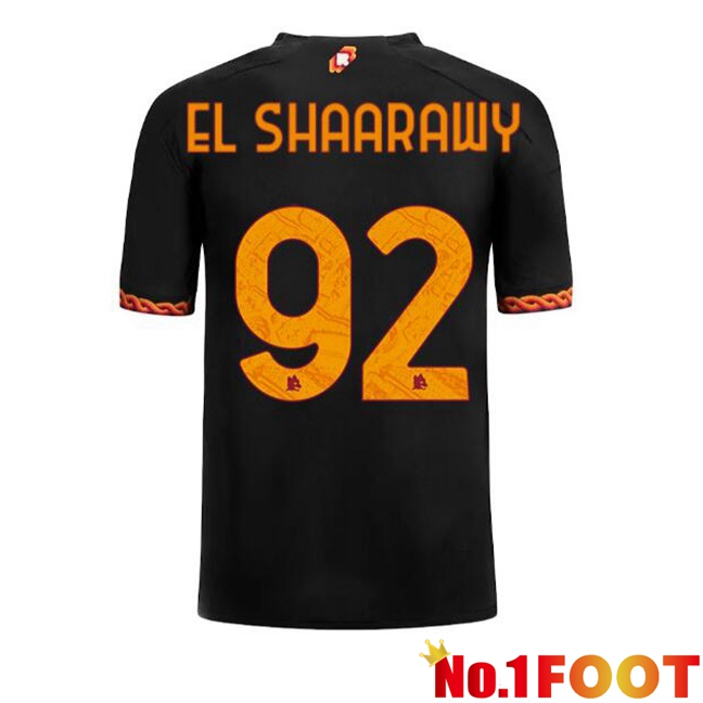 AS Roma (EL SHAARAWY 92) Soccer Jersey Third Black 2023/2024