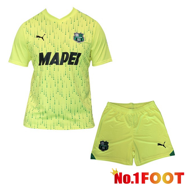 US Sassuolo Kids Soccer Jersey Third Green Yellow 2023/2024 - Click Image to Close