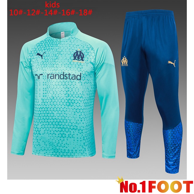 Marseille OM Kids Training Tracksuit Suit Blue 2023/2024