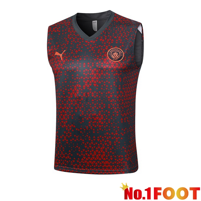 Manchester City Soccer Vest Red Black 2023/2024