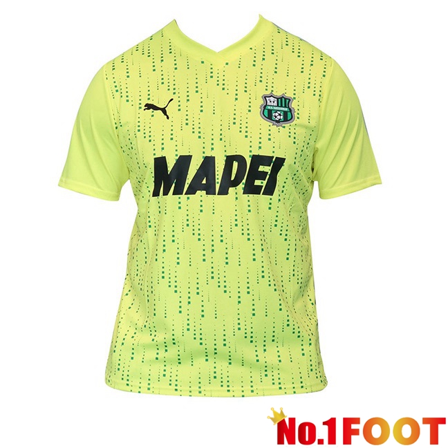 US Sassuolo Soccer Jersey Third Green Yellow 2023/2024 - Click Image to Close