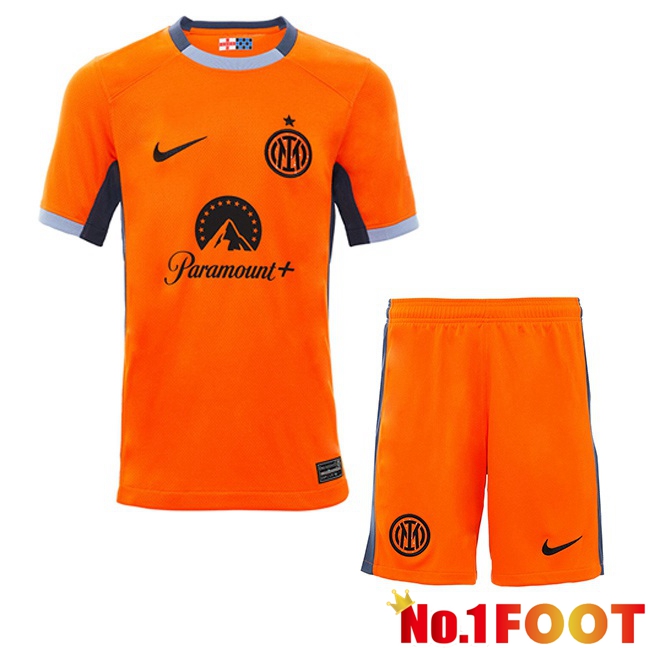 Inter Milan Kids Soccer Jersey Third Orange 2023/2024