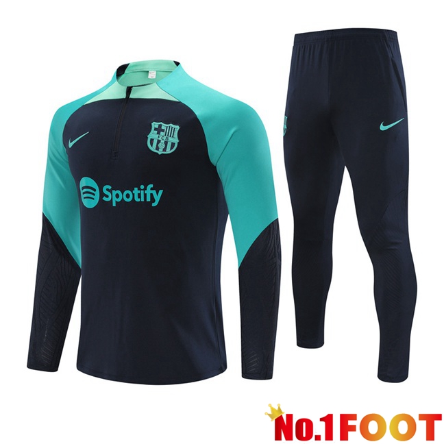 FC Barcelona Training Tracksuit Suit Royal Blue Green 2023/2024