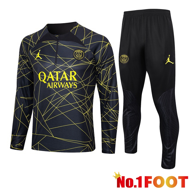 JORDAN Paris PSG Training Tracksuit Suit Black 2023/2024