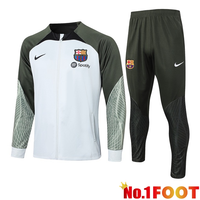 FC Barcelona Training Jacket Suit White Green 2023/2024