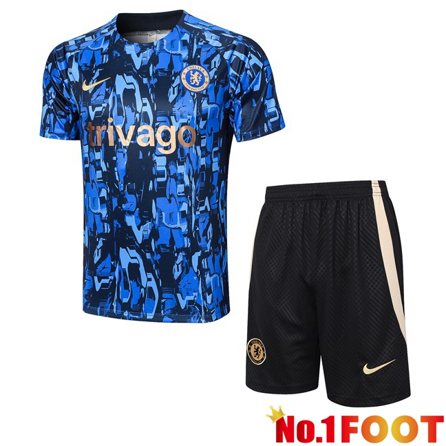 FC Chelsea Training T Shirt + Shorts Blue 2023/2024