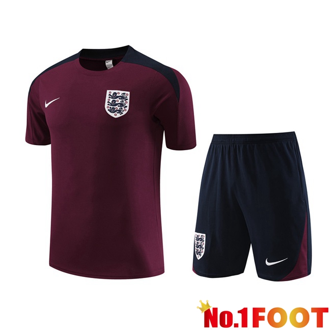 England Training T Shirt + Shorts Red 2023/2024