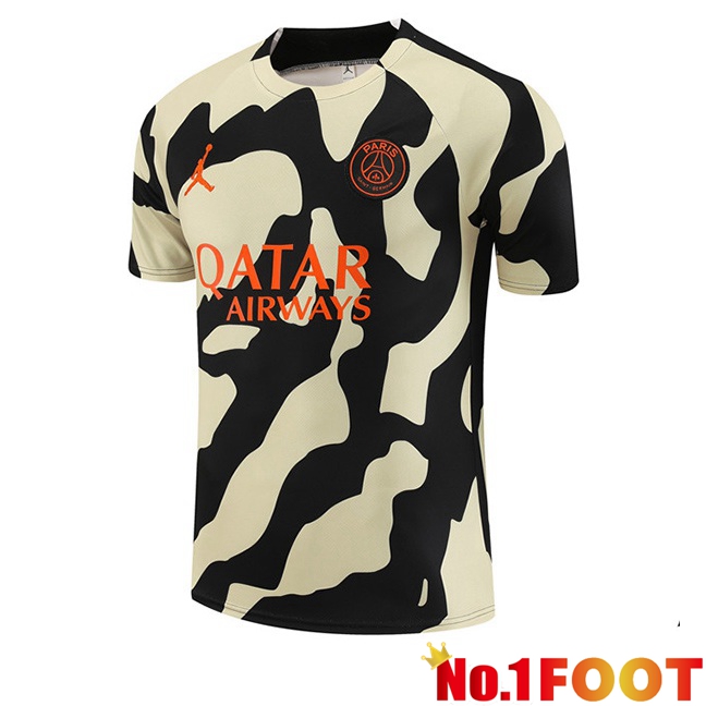 Paris PSG Training T Shirt Black Yellow 2023/2024