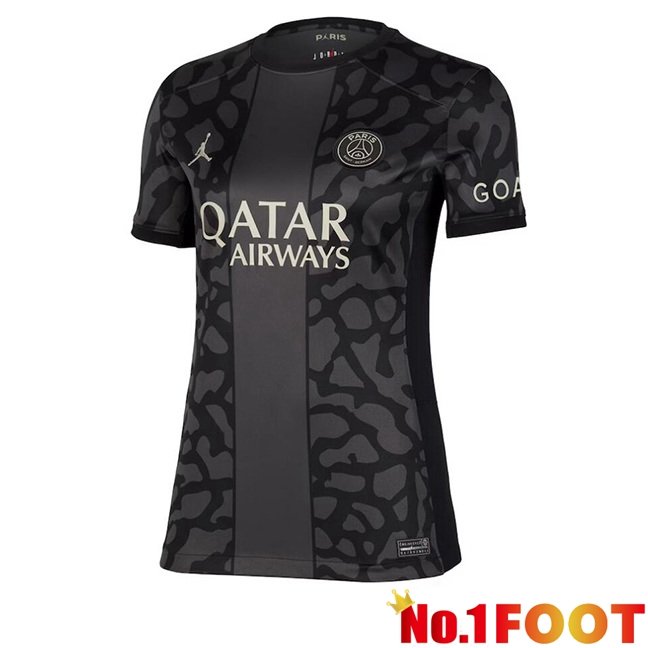 Paris PSG Womens Soccer Jersey Third Black 2023/2024