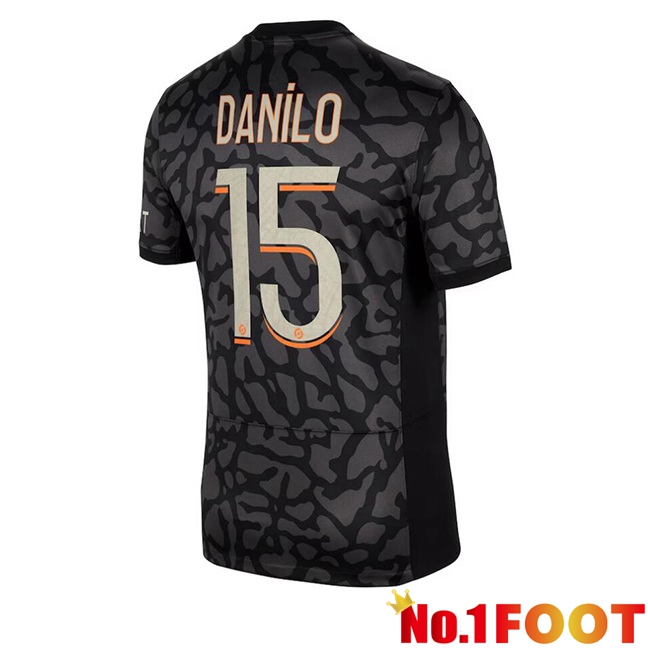 Paris PSG (Danilo 15) Soccer Jersey Third Black 2023/2024