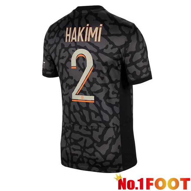 Paris PSG (Hakimi 2) Soccer Jersey Third Black 2023/2024