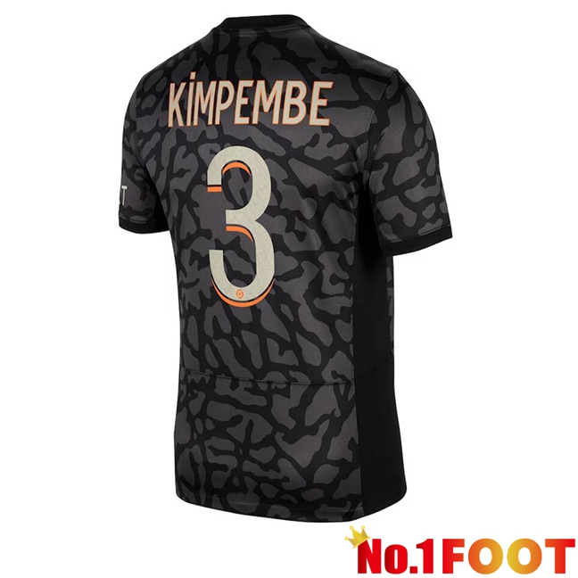 Paris PSG (Kimpembe 3) Soccer Jersey Third Black 2023/2024