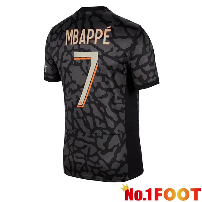 Paris PSG (Mbappé 7) Soccer Jersey Third Black 2023/2024