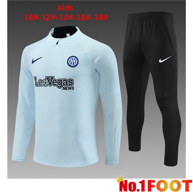 Inter Milan Kids Training Tracksuit Suit Grey 2023/2024