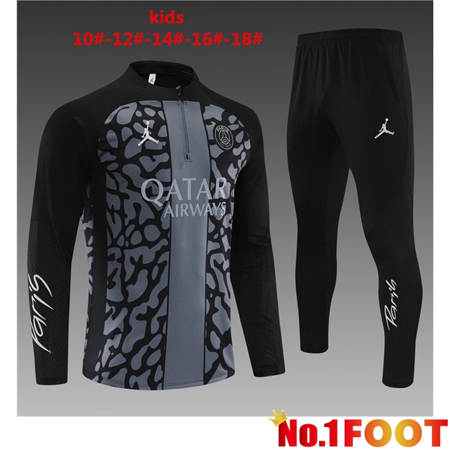 Paris PSG Kids Training Tracksuit Suit Black 2023/2024