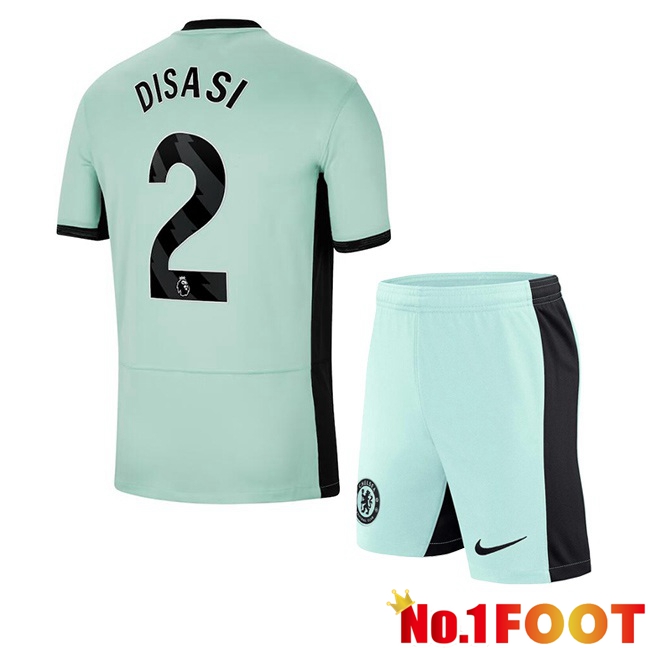 FC Chelsea (Disasi 2) Kids Soccer Jersey Third Green 2023/2024