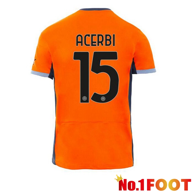 Inter Milan (ACERBI 15) Soccer Jersey Third Orange 2023/2024