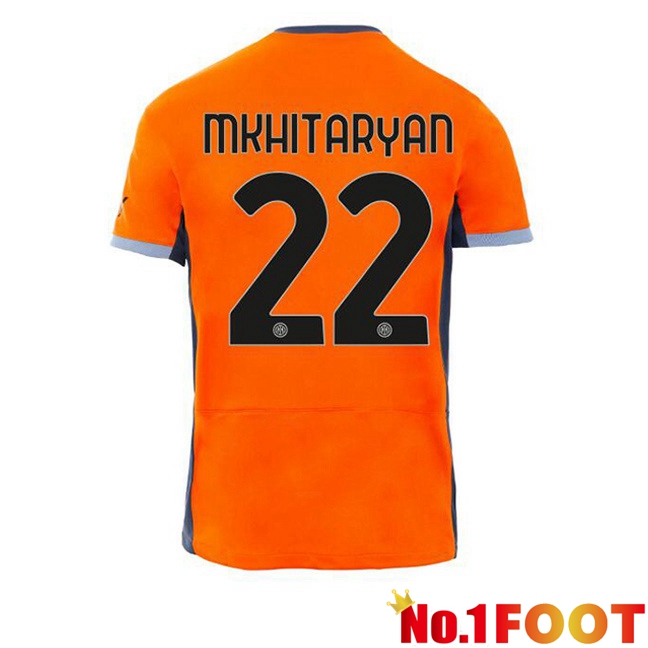 Inter Milan (MKHITARYAN 22) Soccer Jersey Third Orange 2023/2024