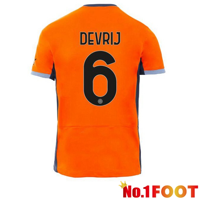 Inter Milan (DE VRIJ 6) Soccer Jersey Third Orange 2023/2024