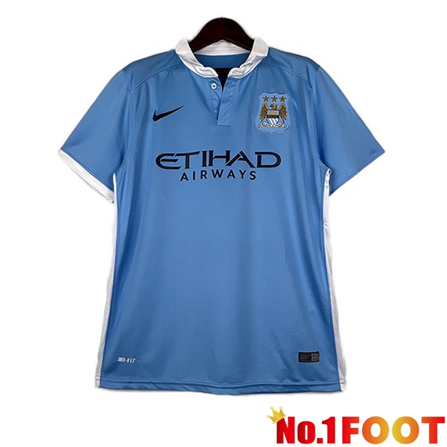 Manchester City Retro Soccer Jersey Home Blue 2015-2016