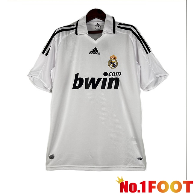 Real Madrid Retro Soccer Jersey Home White 2008-2009