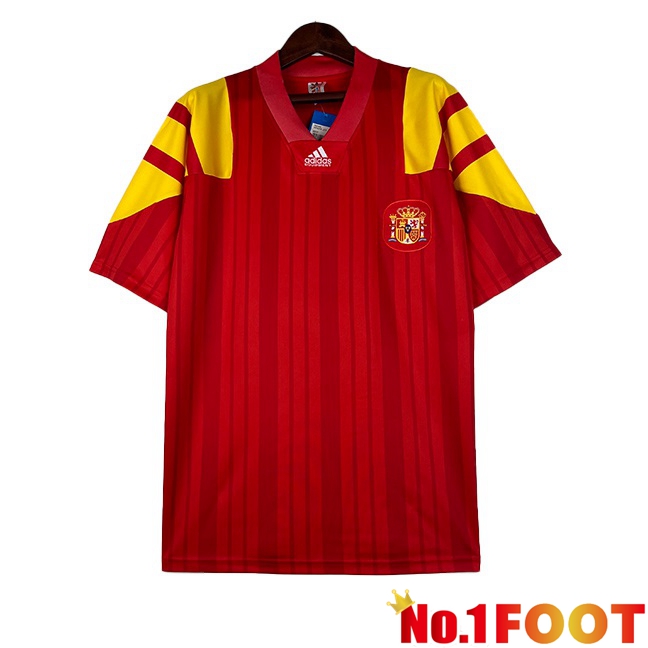 Spain Retro Soccer Jersey Home Red 1992-1994