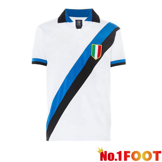 Inter Milan Retro Soccer Jersey Away White Blue 1963-1964