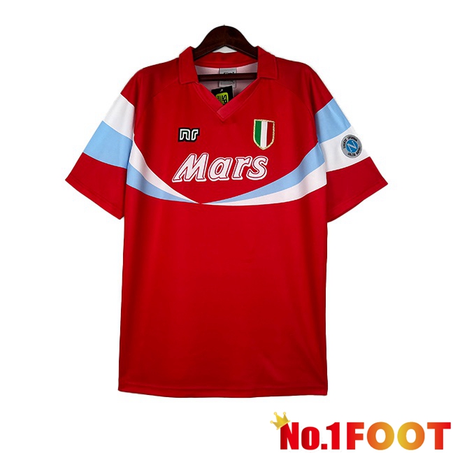 SSC Napoli Retro Soccer Jersey Away Red 1990-1991