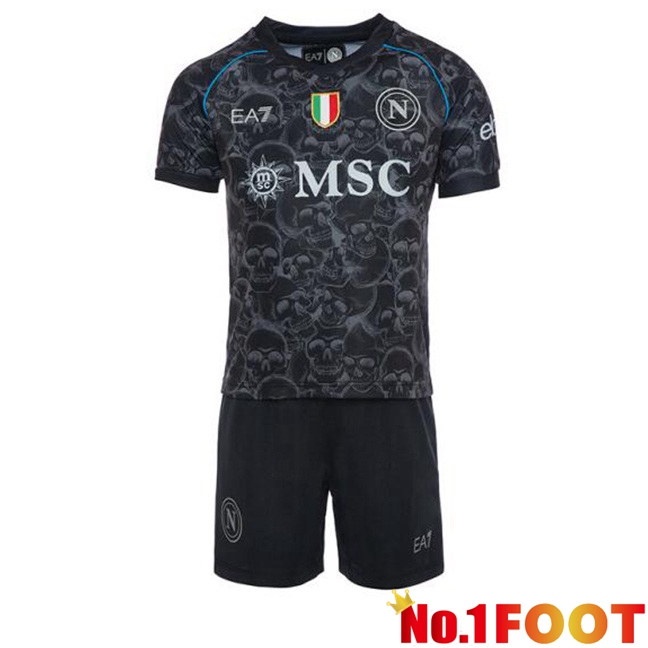 SSC Napoli Kids Soccer Jersey Halloween Black 2023/2024