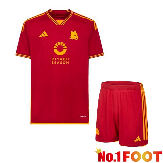 AS Roma Kids RIYADH SEASON Soccer Jersey Home Red 2023/2024