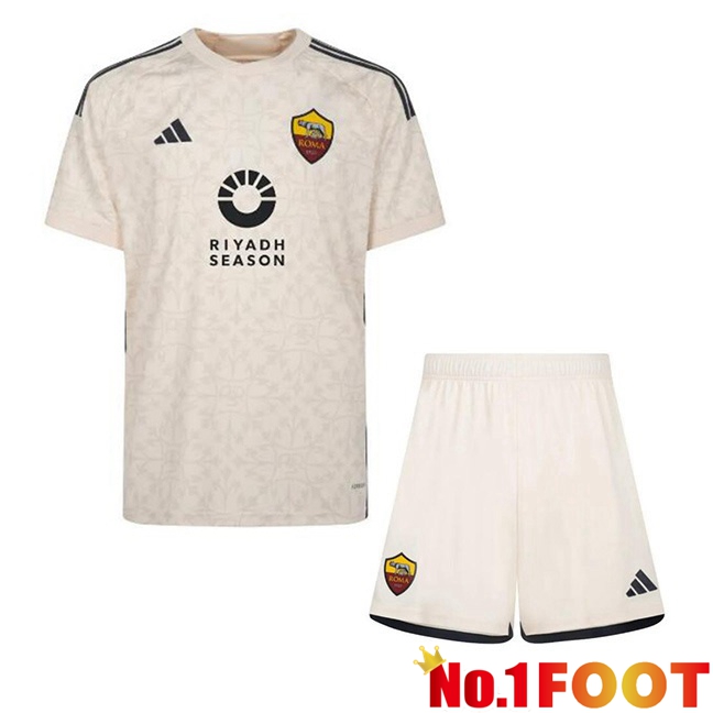 AS Roma Kids RIYADH SEASON Soccer Jersey Away Yellow 2023/2024