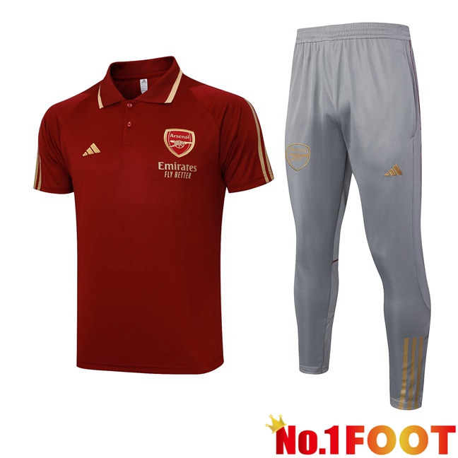 Arsenal Soccer Polo + Pants Red 2023/2024