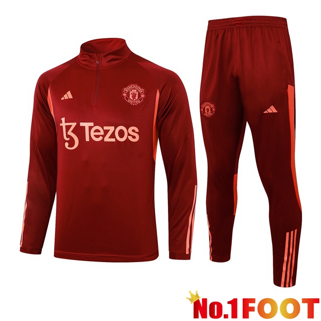 Manchester United Training Tracksuit Suit Red 2023/2024