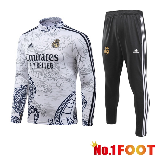 Real Madrid Training Tracksuit Suit White 2023/2024