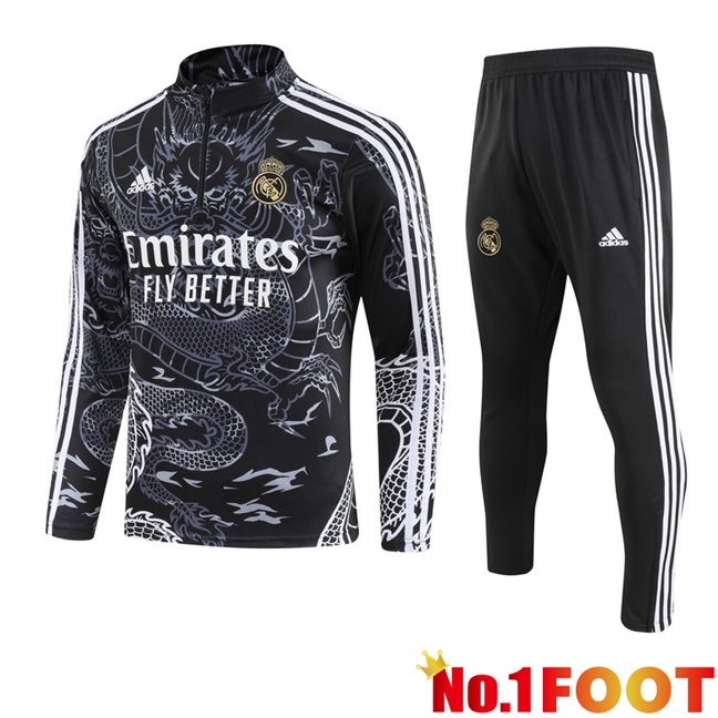 Real Madrid Training Tracksuit Suit Black 2023/2024