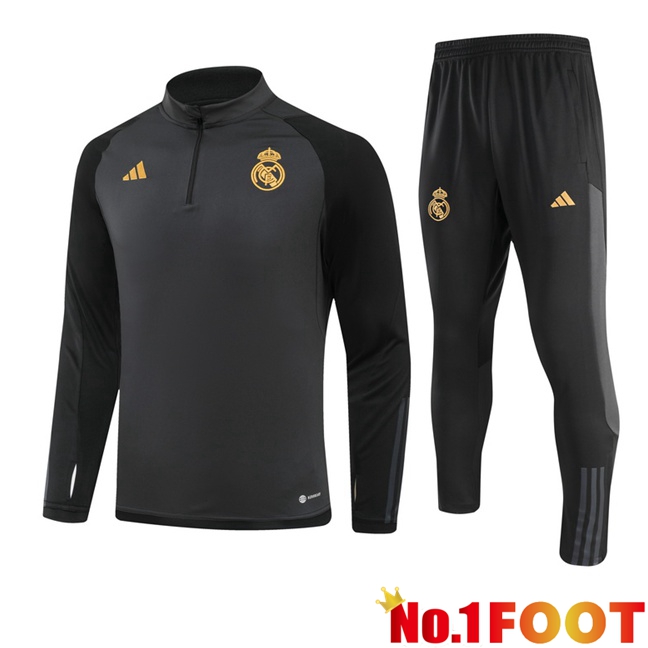 Real Madrid Training Tracksuit Suit Black 2023/2024