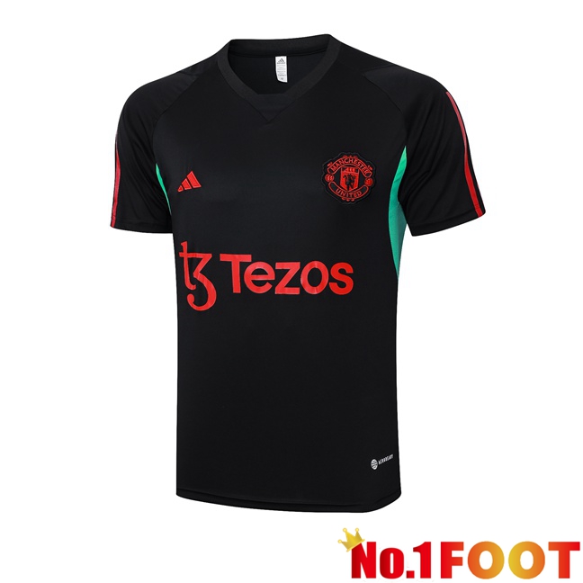 Manchester United Training T Shirt Black Red 2023/2024