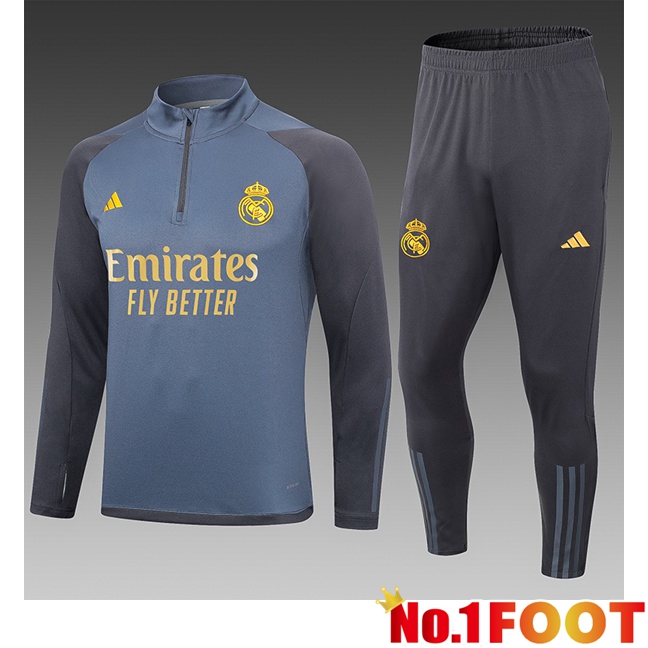 Real Madrid Kids Training Tracksuit SuitGrey 2023/2024